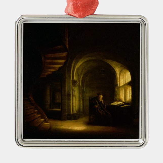 Philosopher with an Open Book, 1625-7 (oil on pane Metal Ornament (Front)