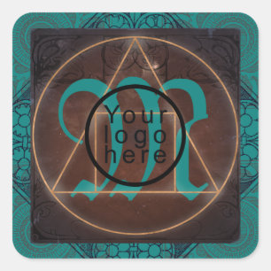 Philosopher's stone esoteric mystical monogram square sticker