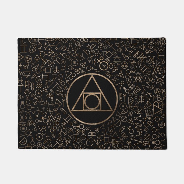 Philosopher's stone symbol Alchemical  pattern 1 Doormat (Front)