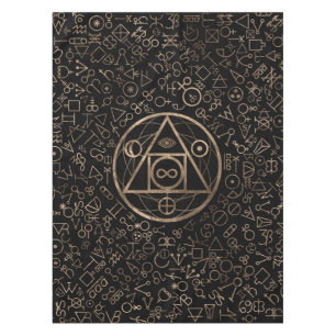 Philosopher's stone symbol Alchemical pattern 2 Tablecloth