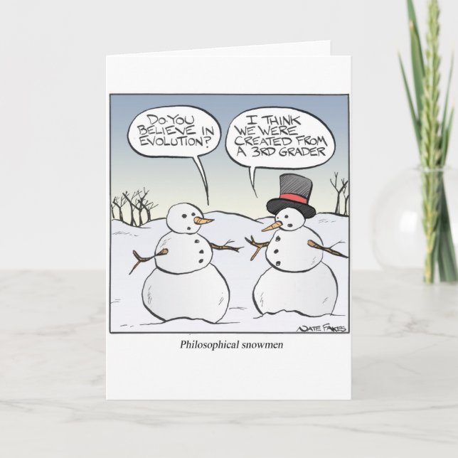 Philosophical Snowen Greeting Card (Front)