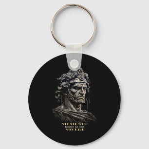 Philosophical Stoic Memento Remember To Live Viver Keychain