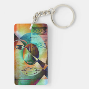 Philosophie Of Life / abstract face Keychain