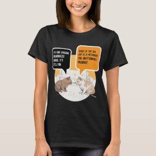 Philosophy Cat Red Dot Existential Humour Art T-Shirt