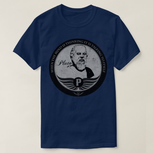 Philosophy Session Plato BW T-Shirt (Design Front)