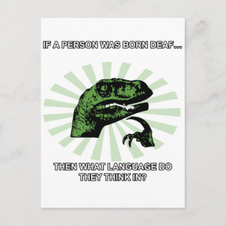 Philosoraptor Deaf Language Postcard