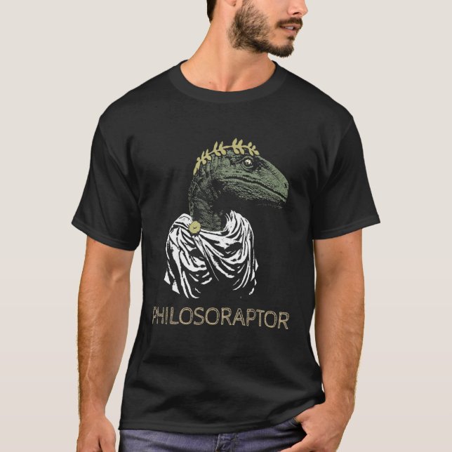 Philosoraptor Velociraptor Philosopher   Philosoph T-Shirt (Front)