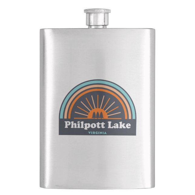 Philpott Lake Virginia Rainbow Hip Flask (Front)