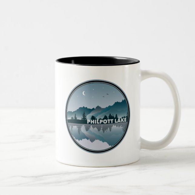 Philpott Lake Virginia Reflection Two-Tone Coffee Mug (Right)