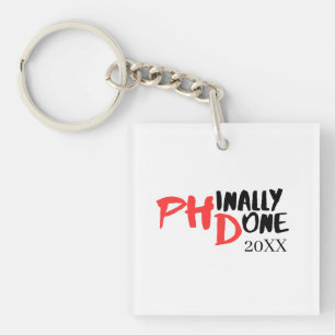 Phinally done Dr.Name Funny PHD Graduation Design Keychain