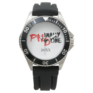 Phinally done - Funny PHD Graduation Quote Design Watch