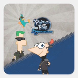 Phineas and Ferb - 2D Square Sticker