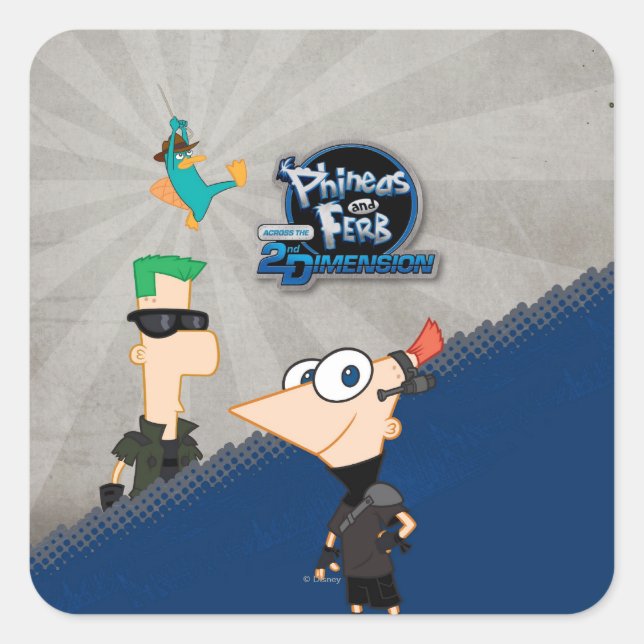 Phineas and Ferb - 2D Square Sticker (Front)