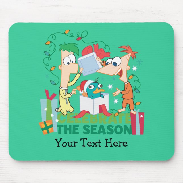 Phineas and Ferb Celebrate the Season Mouse Pad (Front)