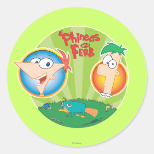 Phineas and Ferb Classic Round Sticker