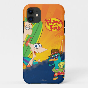 Phineas, Ferb and Agent P Surf iPhone 11 Case