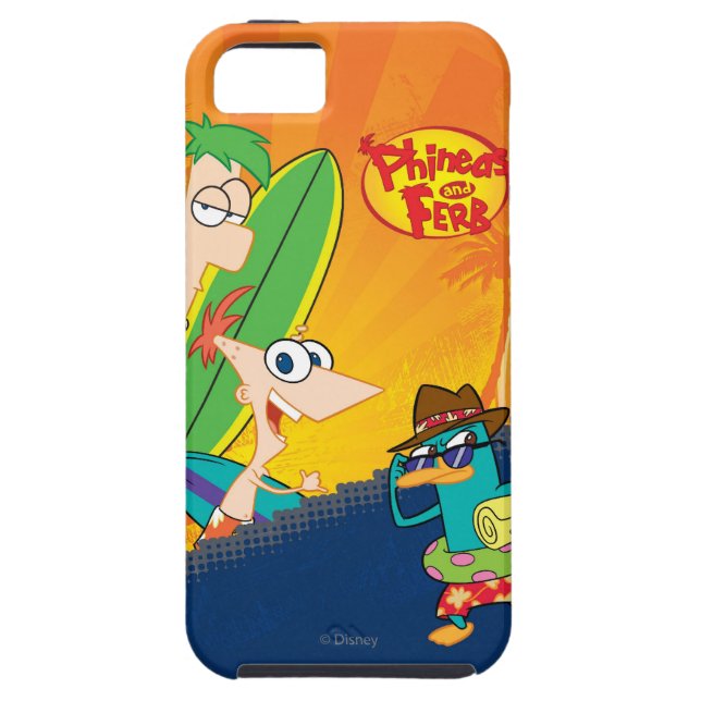 Phineas, Ferb and Agent P Surf Case-Mate iPhone Case (Back)