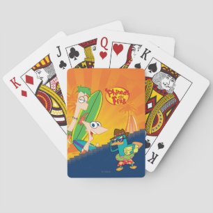 Phineas, Ferb and Agent P Surf Playing Cards
