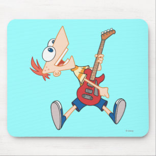 Phineas Rocking Out with Guitar Mouse Pad