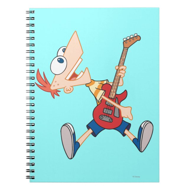 Phineas Rocking Out with Guitar Notebook (Front)