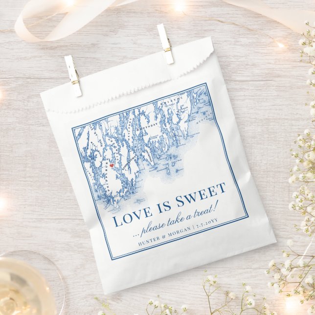 Phippsburg Maine Destination Wedding Love is Sweet Favour Bag (Clipped)
