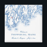 Phippsburg Maine Map Elegant Wedding Favour Magnet<br><div class="desc">Quick and easy ordering! These Phippsburg, Maine map magnets are perfect to welcome your out of town guests to the 1774 Inn with welcome bag goodies. Or you can customize individual Maine magnets for your wedding party. Move the heart by clicking "Edit Using design tool" under "Personalize". Map includes mid...</div>