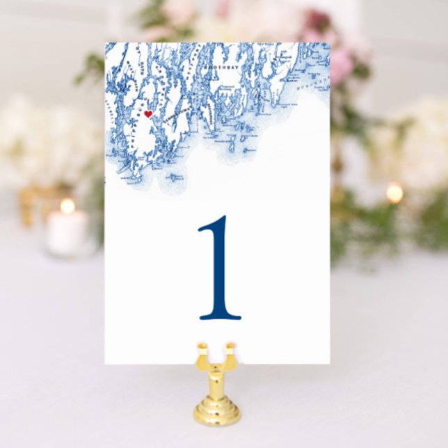 Phippsburg Maine Mariage Élégante carte de la mari (These Phippsburg Maine map wedding table numbers are perfect for your 1774 Inn destination wedding)