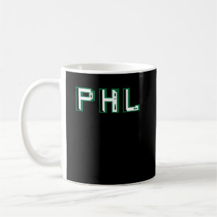 PHL Philadelphia Abbreviation Letters Pixel Block  Coffee Mug