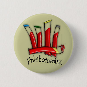 Phlebotomist Artsy Blood Tubes Design Gifts 2 Inch Round Button