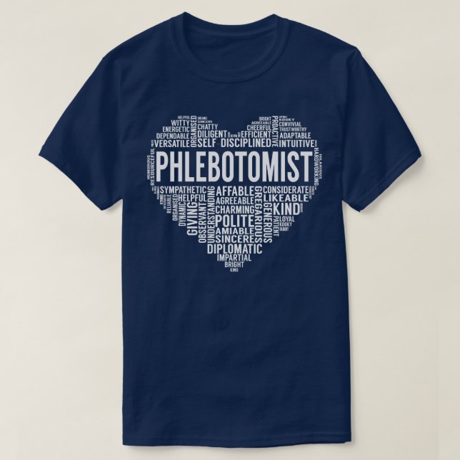 Phlebotomist Heart T-Shirt (Design Front)