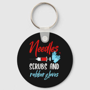Phlebotomist Needles Scrubs Gloves Phlebotomy Tech Keychain