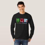 Phlebotomist Peace Love Phlebotomy T-Shirt<br><div class="desc">A cool Phlebotomist Christmas gift for an expert at blood draws and needles. A peace sign,  heart,  and vials of blood. Peace Love Phlebotomy men's shirt.</div>