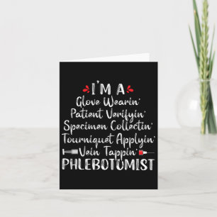 Phlebotomist Phlebotomy Technician Funny Nurse Cli Card