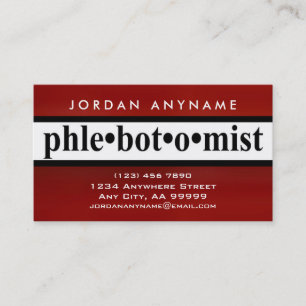 Phlebotomist Red Stripe (DOUBLE SIDED) Business Card