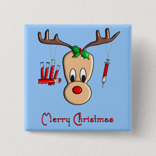 Phlebotomist Reindeer Christmas Gifts 2 Inch Square Button