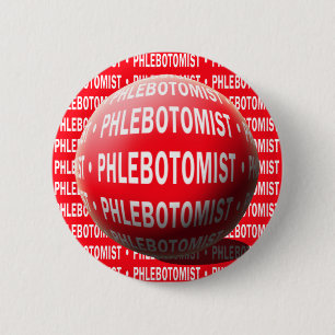 PHLEBOTOMIST SPHERE BLOOD DROP 2 INCH ROUND BUTTON