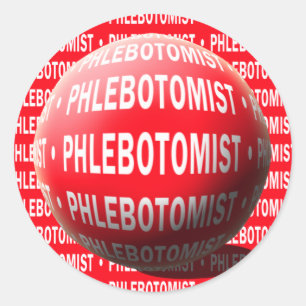 PHLEBOTOMIST SPHERE BLOOD DROP CLASSIC ROUND STICKER