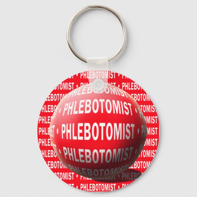 PHLEBOTOMIST SPHERE BLOOD DROP KEYCHAIN (Front)