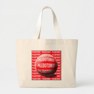 PHLEBOTOMIST SPHERE BLOOD DROP LARGE TOTE BAG