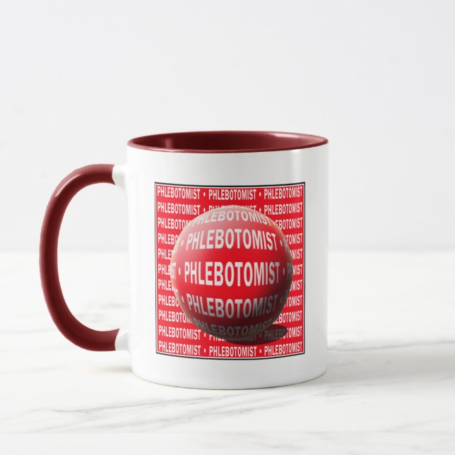 PHLEBOTOMIST SPHERE BLOOD DROP MUG (Left)