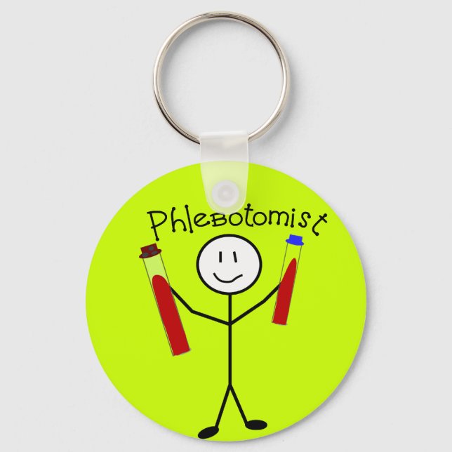 Phlebotomist Stick Person Keychain (Front)