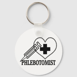PHLEBOTOMIST - SYRINGE HEART MEDICAL KEYCHAIN