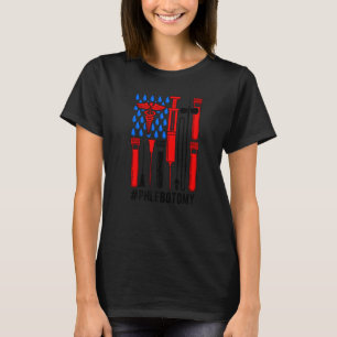Phlebotomist US Flag Phlebotomy Tech Appreciation  T-Shirt