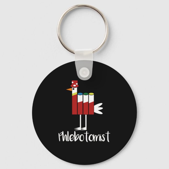Phlebotomist Vacutainer Phlebotomy Blood Gift Keychain (Front)