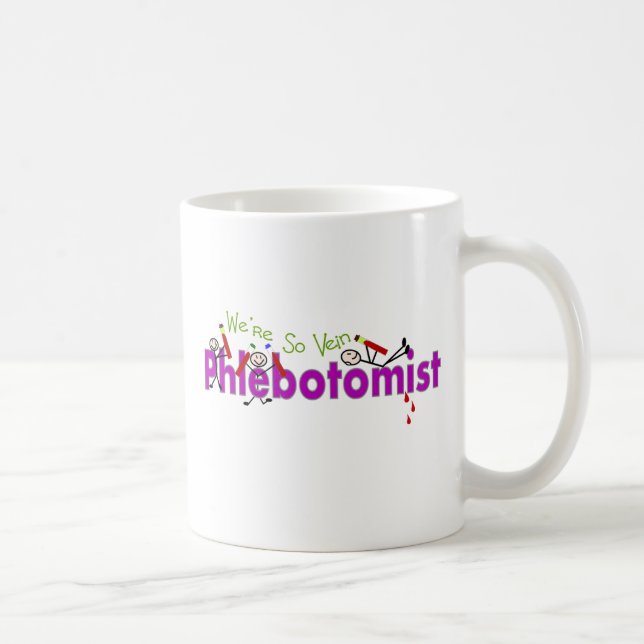 Phlebotomist "We're So Vein" Stick People Coffee Mug (Right)