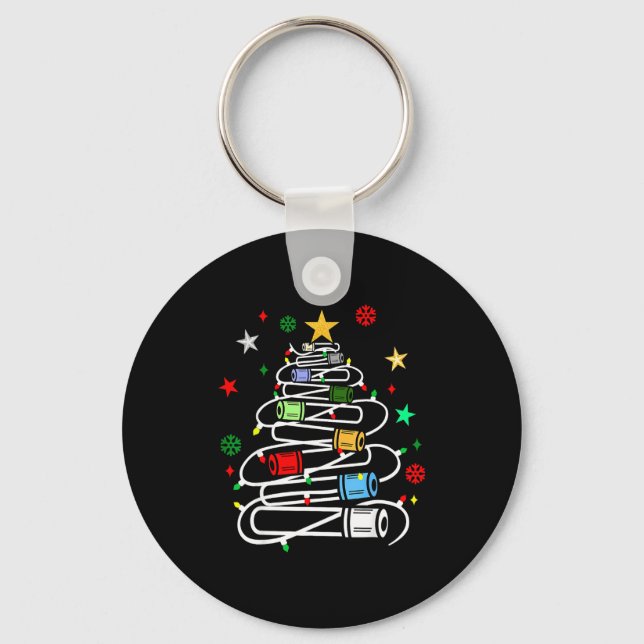 Phlebotomy Blood Tube Christmas Tree Phlebotomist  Keychain (Front)