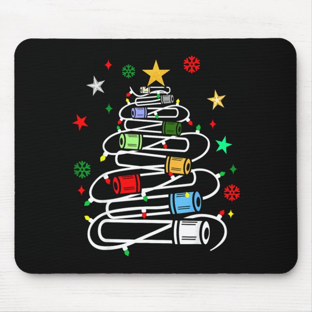 Phlebotomy Blood Tube Christmas Tree Phlebotomist  Mouse Pad (Front)