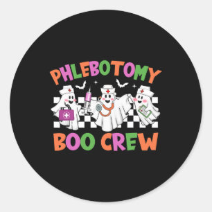 Phlebotomy Boo Crew Phlebotomist Halloween Costume Classic Round Sticker