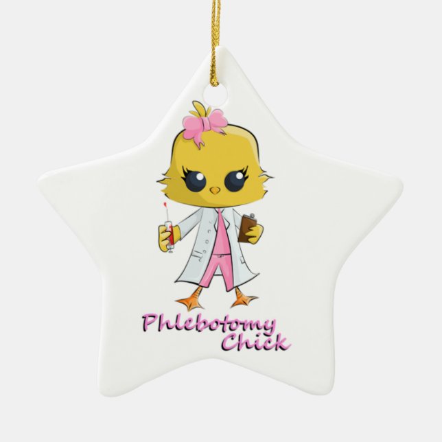 Phlebotomy Chick Ceramic Ornament (Front)