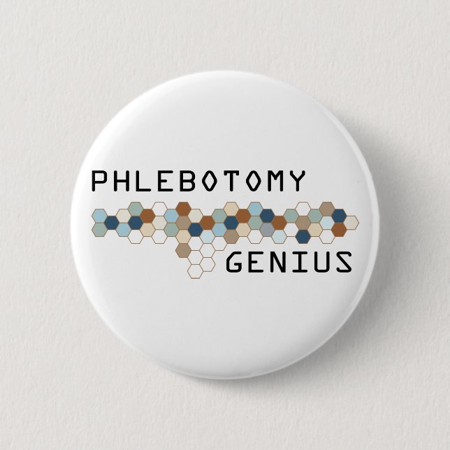 Phlebotomy Genius 2 Inch Round Button (Front)